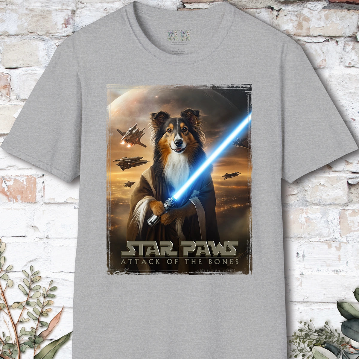 Tri Colour Collie Star Paws Unisex T shirt