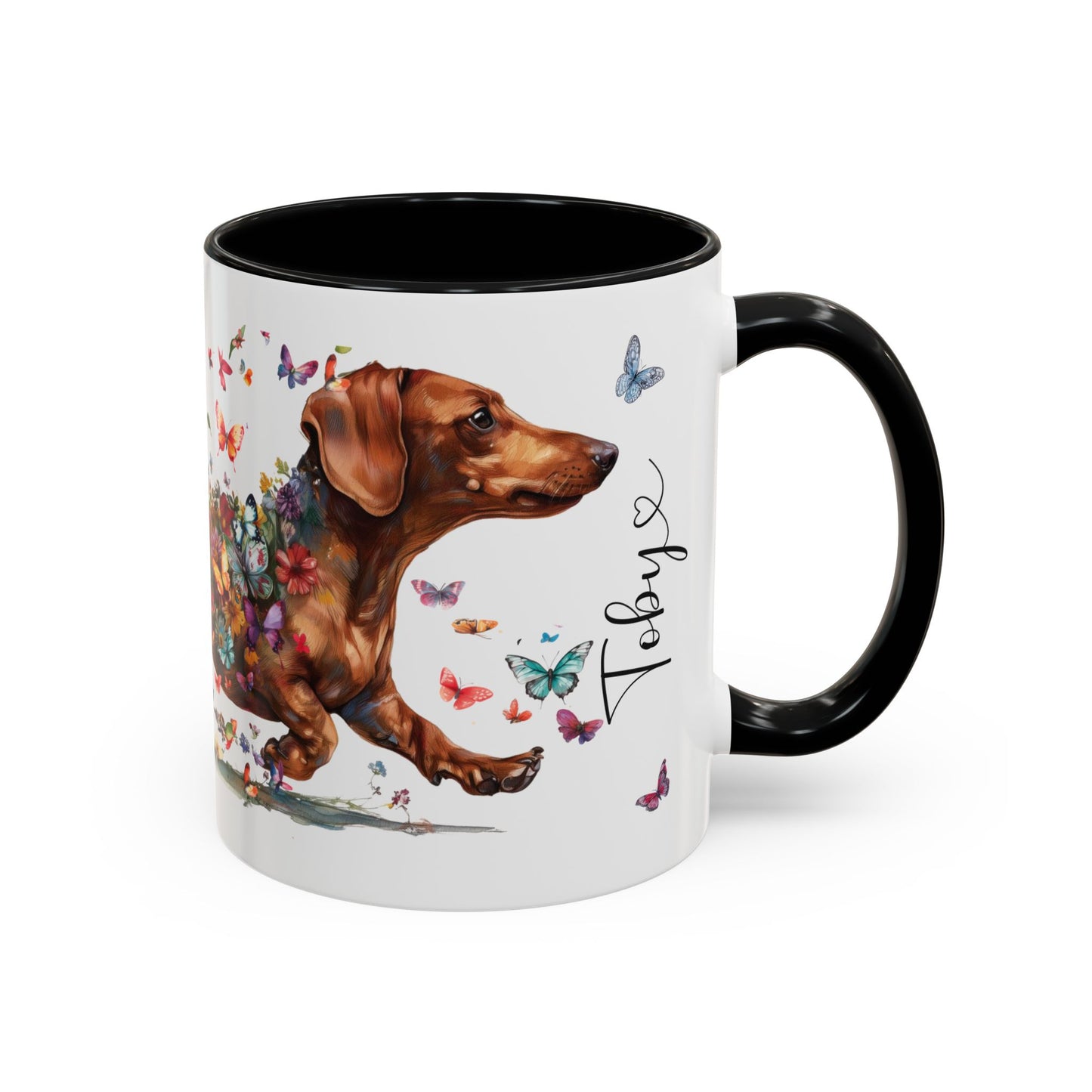 Dachshund #4 Personalized Accent Mugs, 11oz