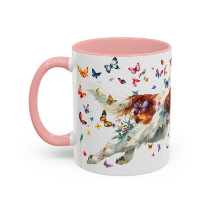 Irish Red & White Setter, Personalized Accent Mugs, 11oz
