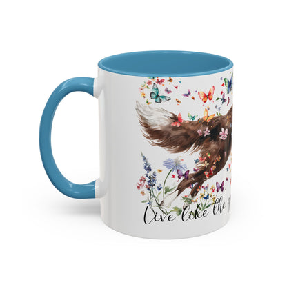 Border Collie #2 “Live like the gate was left open" Accent Mugs, 11oz