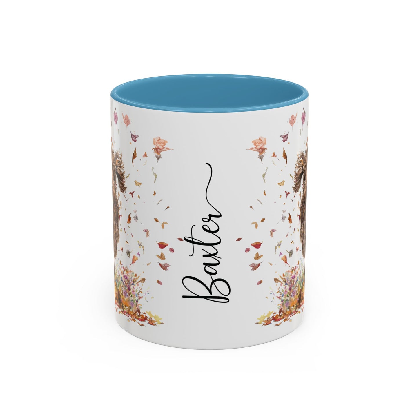 Labradoodle #5 Autumn/Fall, Personalized Accent Mugs, 11oz