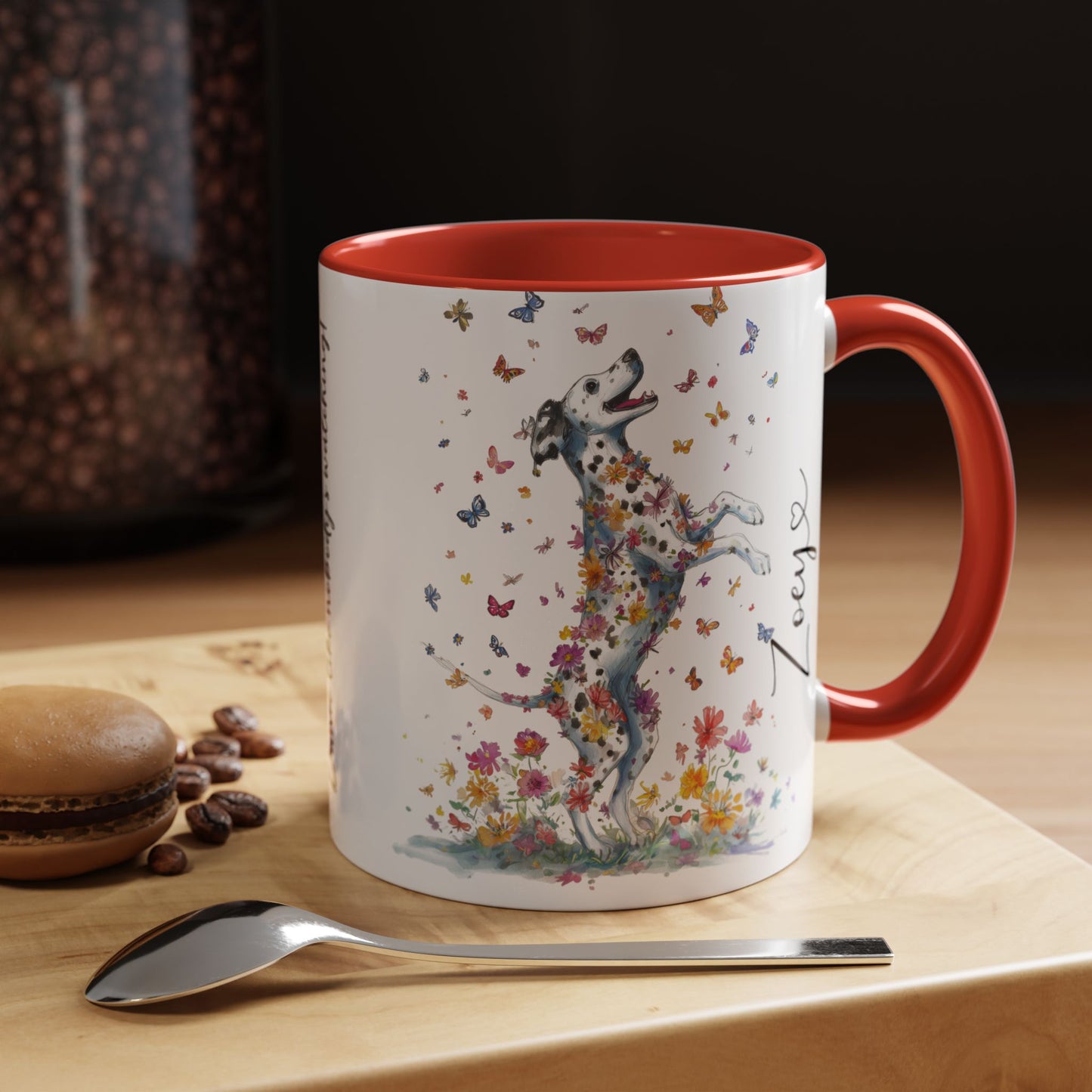 Dalmatian, Dance like nobody's watching, Personalized Accent Mugs, 11oz