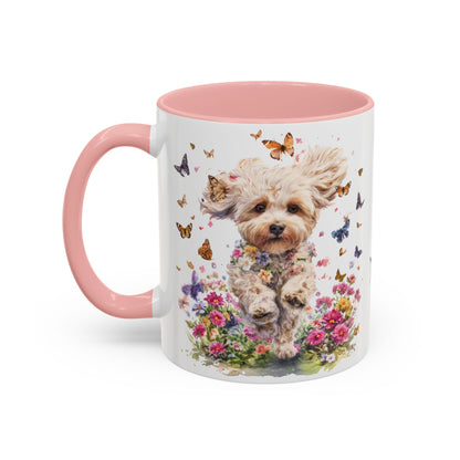 Maltipoo #5 Personalized Accent Mugs, 11oz
