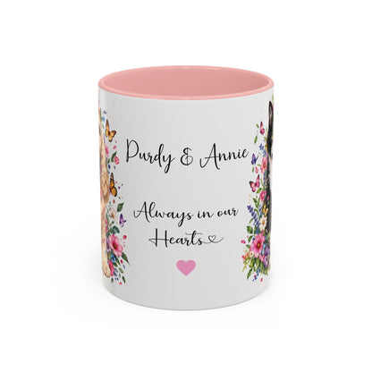 DUO (2 pets) - ANY DESIGN Floral Personalized Accent Mugs, 11oz