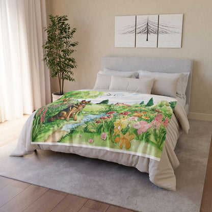 German Shepherd #1 Cottage Garden Personalised Blanket