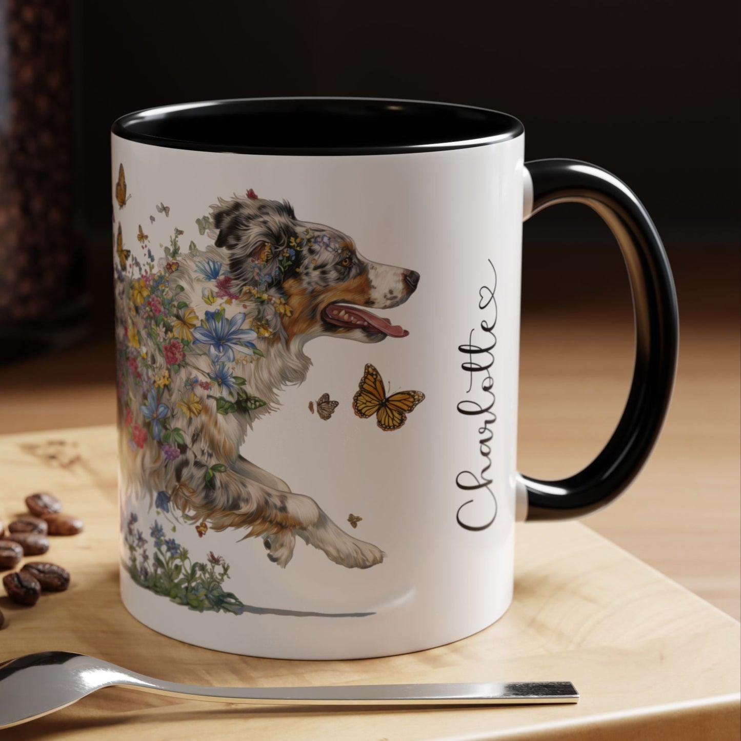 Australian Shepherd Blue Merle Personalized Accent Mugs, 11oz