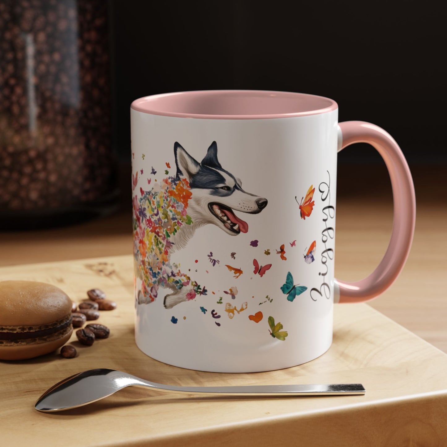Husky #2 Personalized Accent Mugs, 11oz