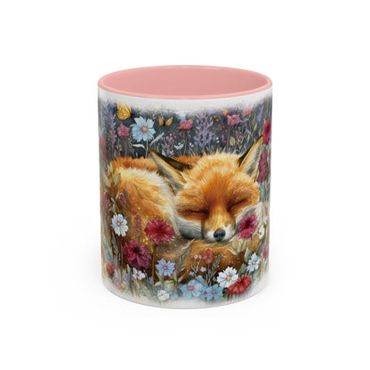 Fox sleeping #2 Personalized Accent Mugs, 11oz