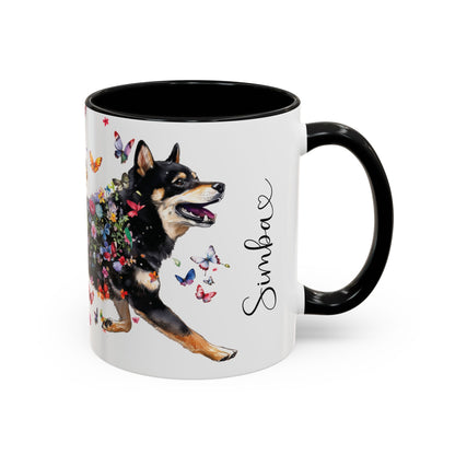 Shiba Inu #2 Personalized Accent Mugs, 11oz
