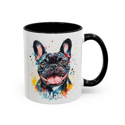 French Bulldog #1 Colourful Personalized Accent Mugs, 11oz