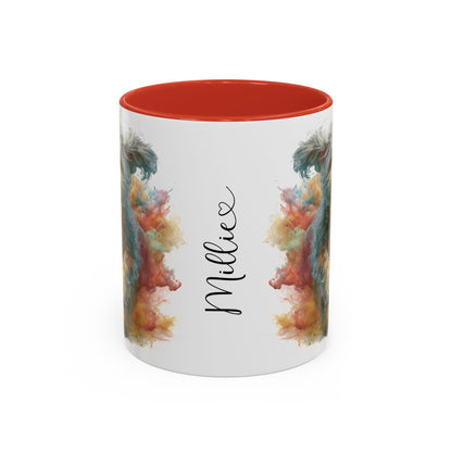 Mini Doodle Paint Colourful Personalised Accent Mugs, 11oz