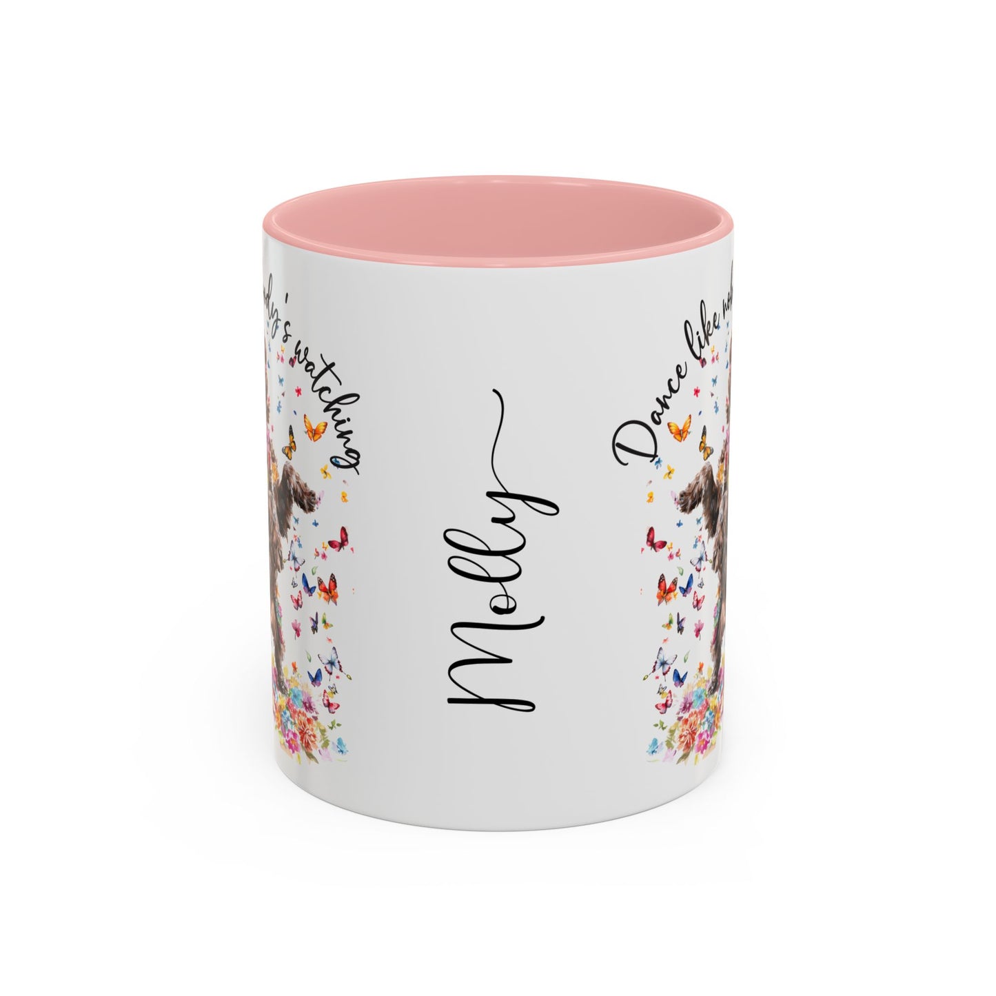 Cockapoo/Cavapoo "Dance like nobody's watching" personalized colourful Mugs, 11oz