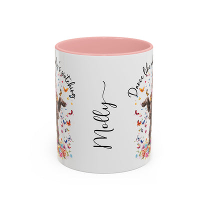 Cockapoo/Cavapoo "Dance like nobody's watching" personalized colourful Mugs, 11oz