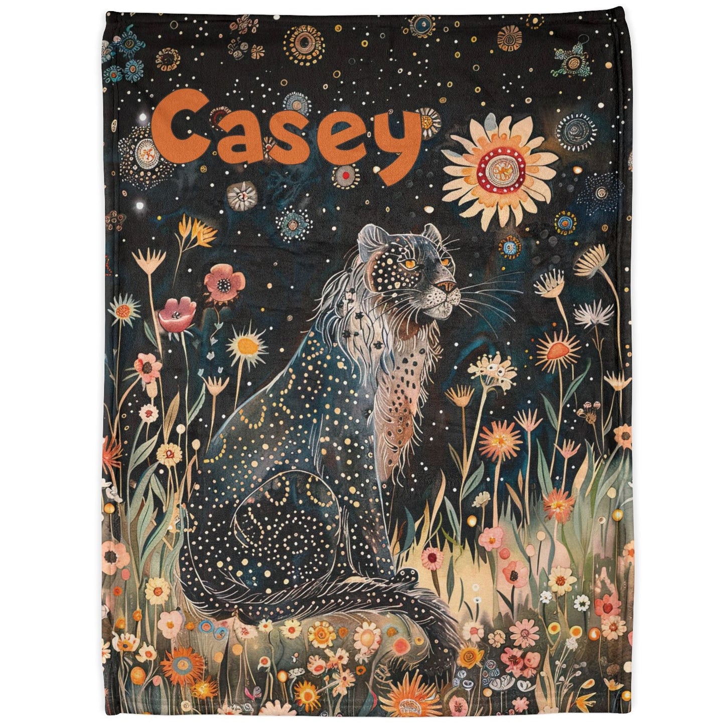Black Panther Starry Night Personalised Soft Polyester Blanket