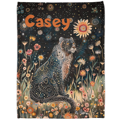 Black Panther Starry Night Personalised Soft Polyester Blanket