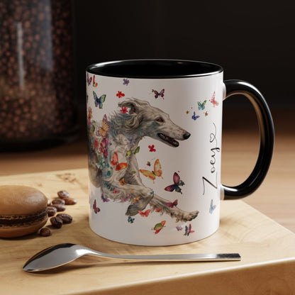 Silken Windhound #1 Personalized Accent Mugs, 11oz