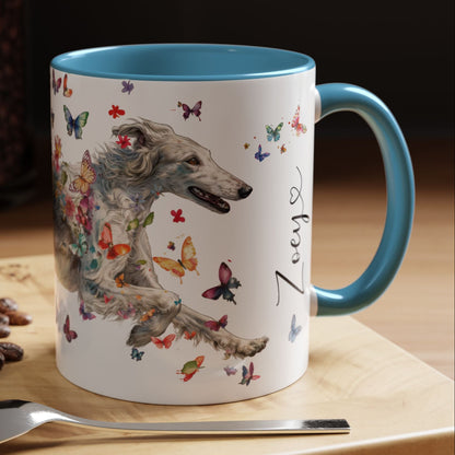 Silken Windhound #1 Personalized Accent Mugs, 11oz
