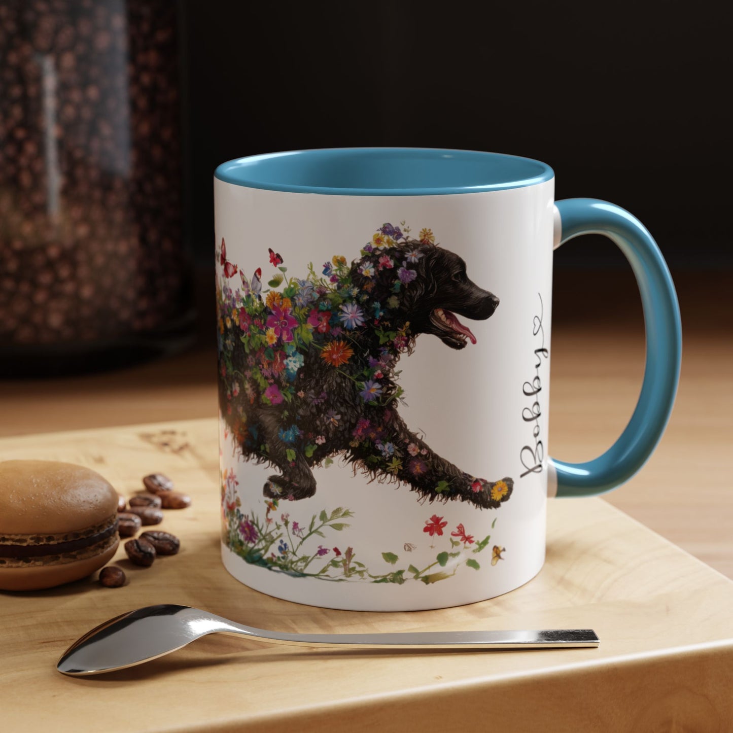 Curly Coated Retriever #2 Personalized Accent Mugs, 11oz