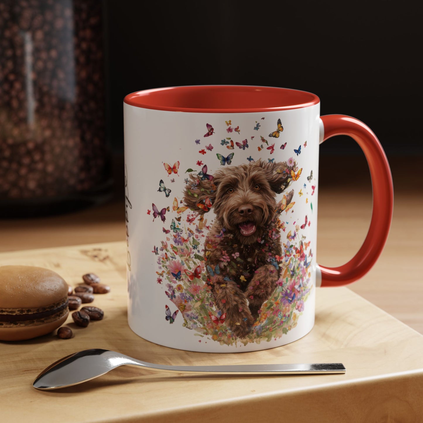 Labradoodle #4 Personalized Accent Mugs, 11oz