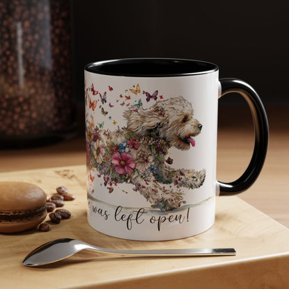 Golden Doodle #2 "Live like the gate was left open" Accent Mugs, 11oz