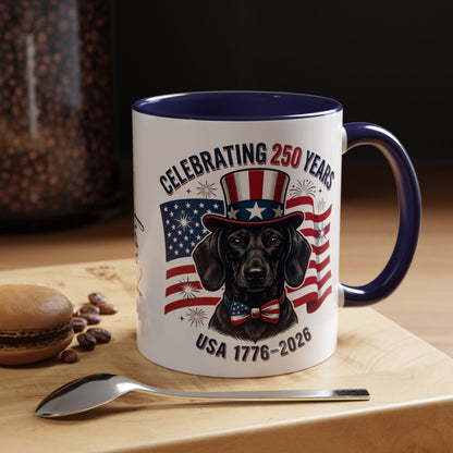 Dachshund #1 - 250th Celebration Personalised  Accent Mugs, 11oz & 15oz