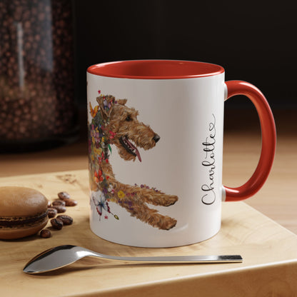 Airedale Terrier Personalized Accent Mugs, 11oz