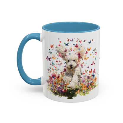 Poodle Butterfly Personalized Accent Mugs, 11oz