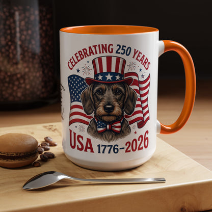 Dachshund #2 - 250th Celebration Personalised  Accent Mugs, 11oz & 15oz