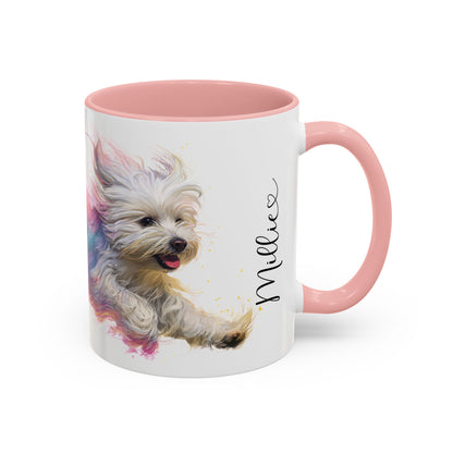 Maltese Paint Colourful Personalised Accent Mugs, 11oz