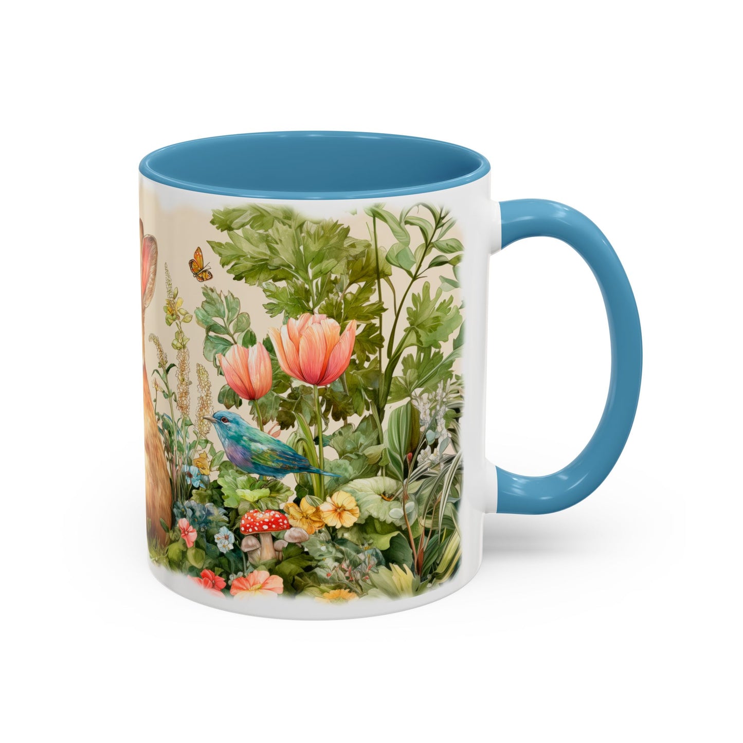 Country Rabbit Personalized Accent Mugs, 11oz