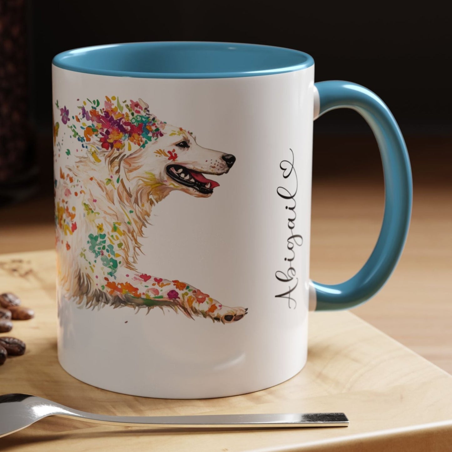 White Shepherd Personalized Accent Mugs, 11oz