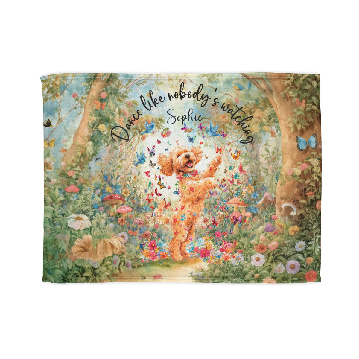Cavapoo/Cavoodle #1 Dancing, Personalised Mystical Forest Blanket