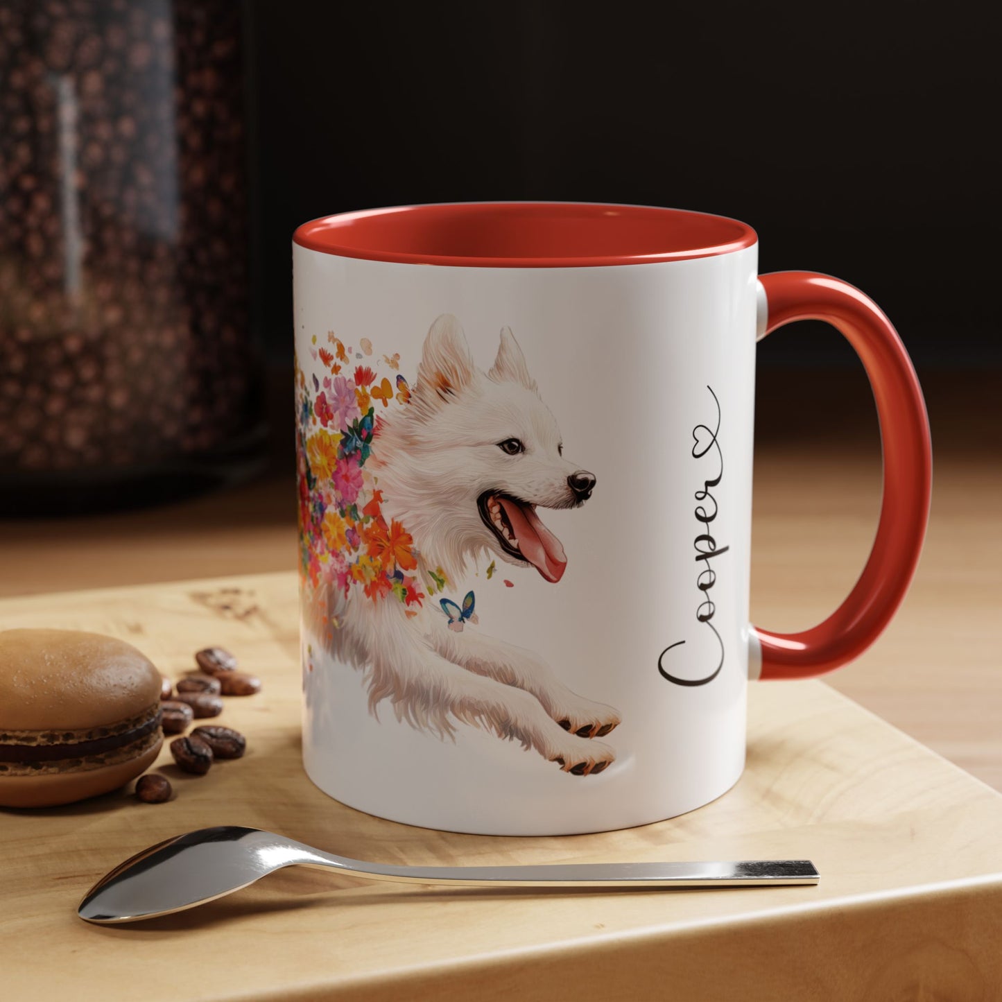 American Eskimo Personalized Accent Mugs, 11oz