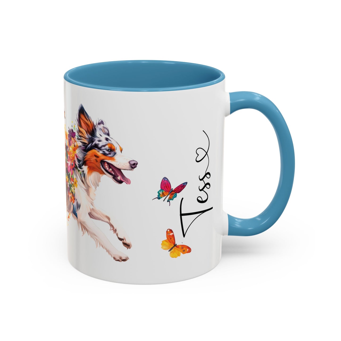 Border Collie (Australian Collie) Blue Merle, Personalized Accent Mugs, 11oz