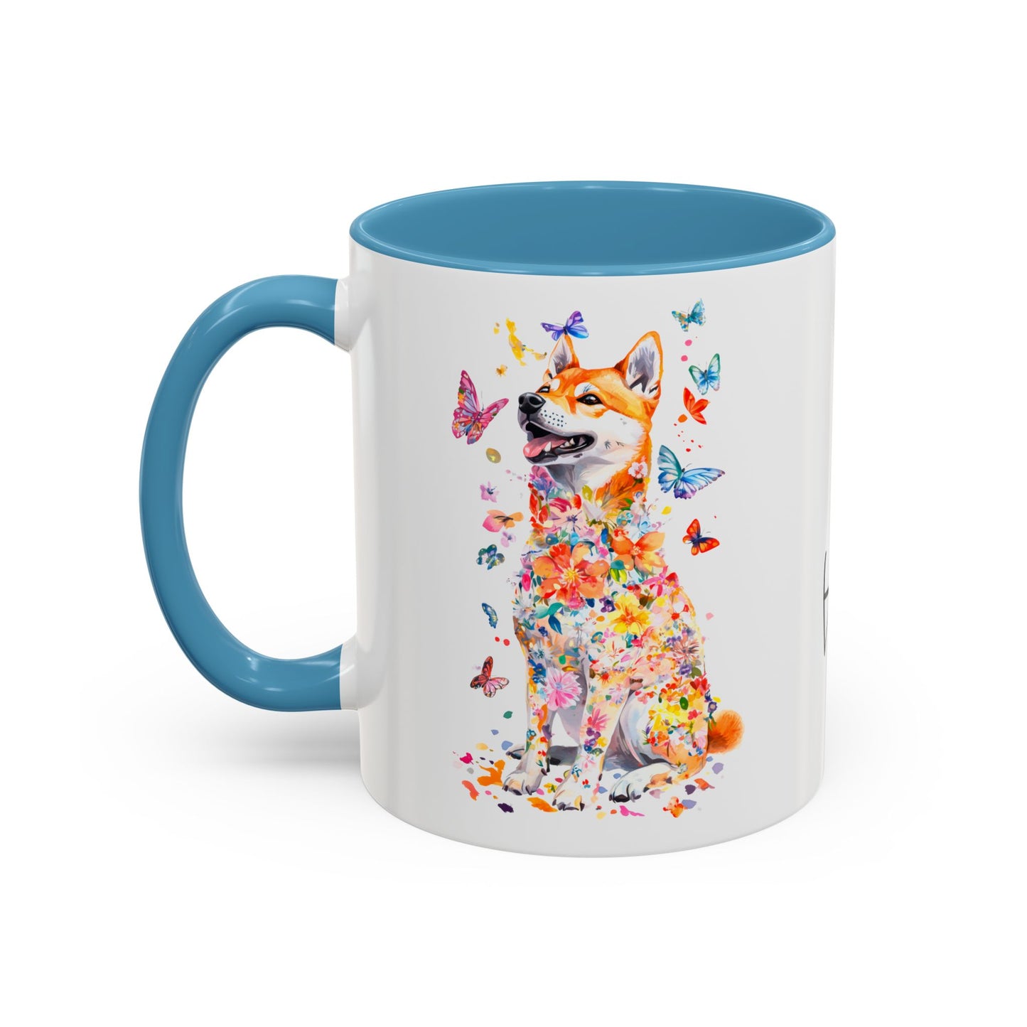 Shiba Inu Personalized Colorful Accent Mugs, 11oz