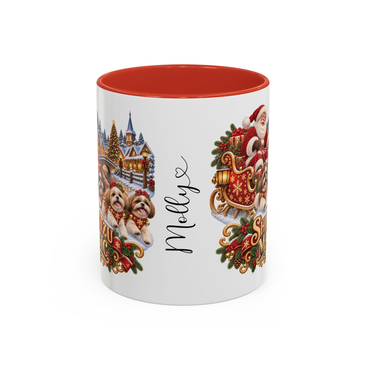 Shih Tzu Magic, personalised accent colour 11oz mug