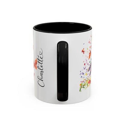 Rabbit "Let your spirit run free" Personalized Accent Mugs, 11oz