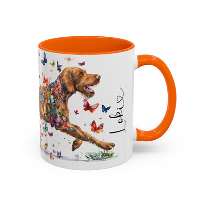 Wire Haired Vizsla Personalized Accent Mugs, 11oz
