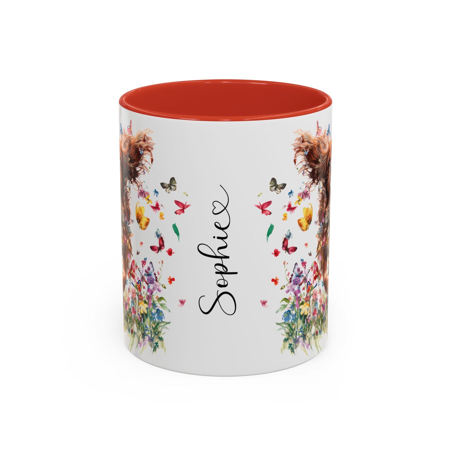 Ruby Cavalier King Charles Spaniel  Personalized Accent Mugs, 11oz