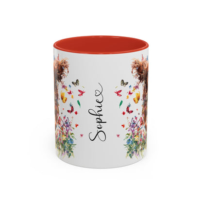 Ruby Cavalier King Charles Spaniel  Personalized Accent Mugs, 11oz