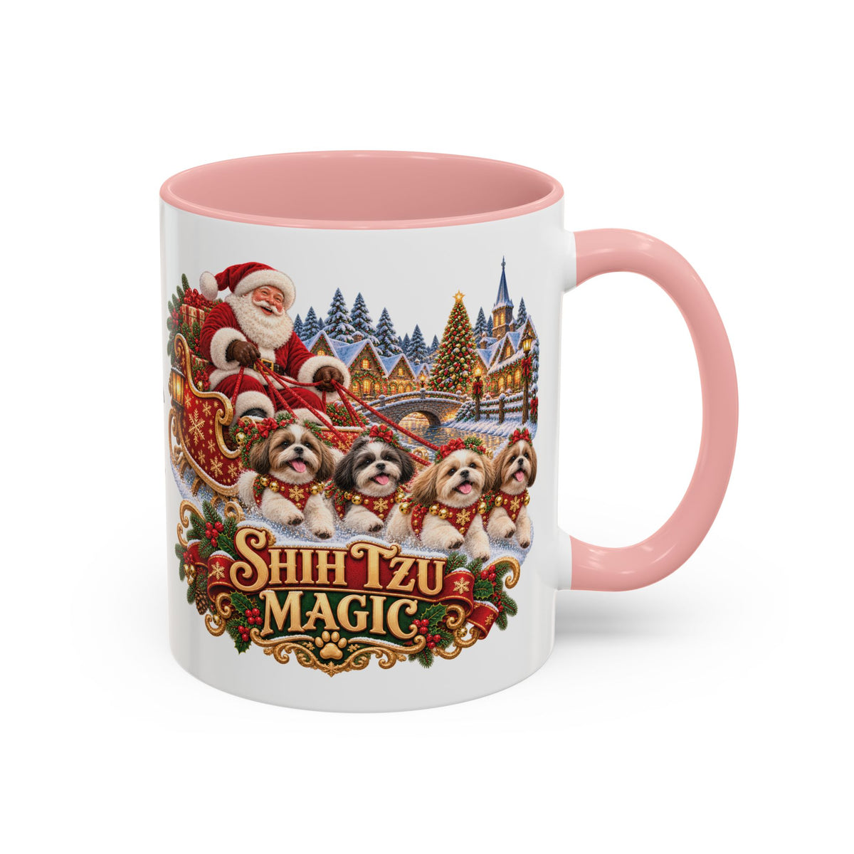 Shih Tzu Magic, personalised accent colour 11oz mug