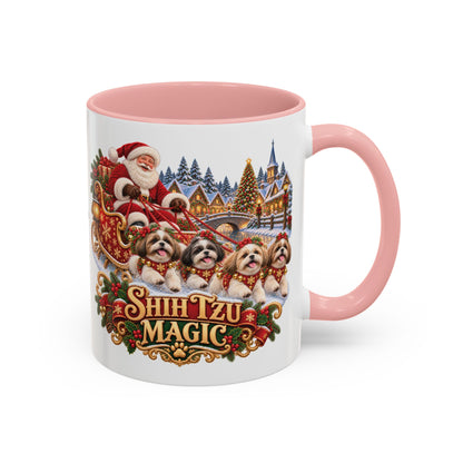 Shih Tzu Magic, personalised accent colour 11oz mug