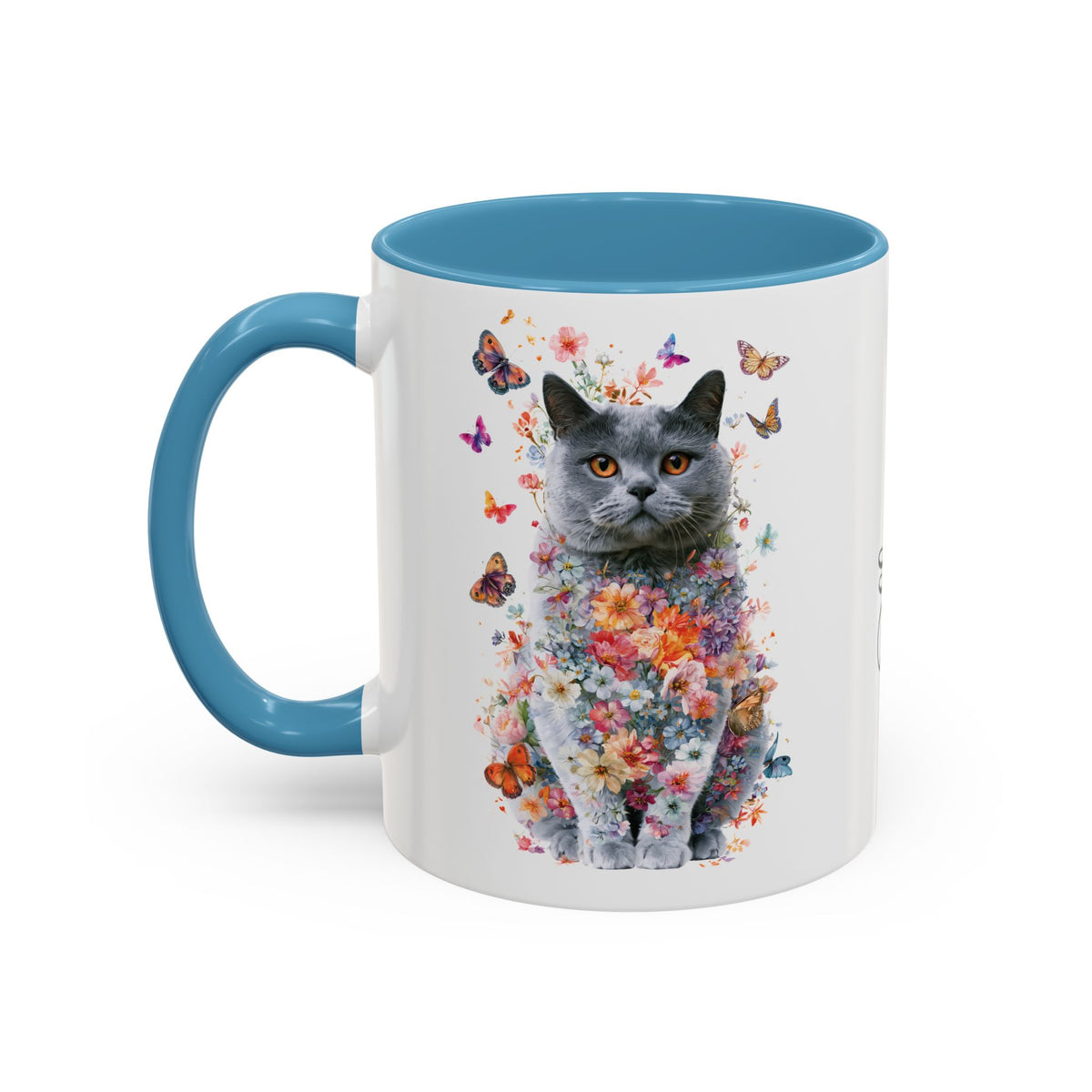 British Blue Cat #2 Personalized Accent Mugs, 11oz