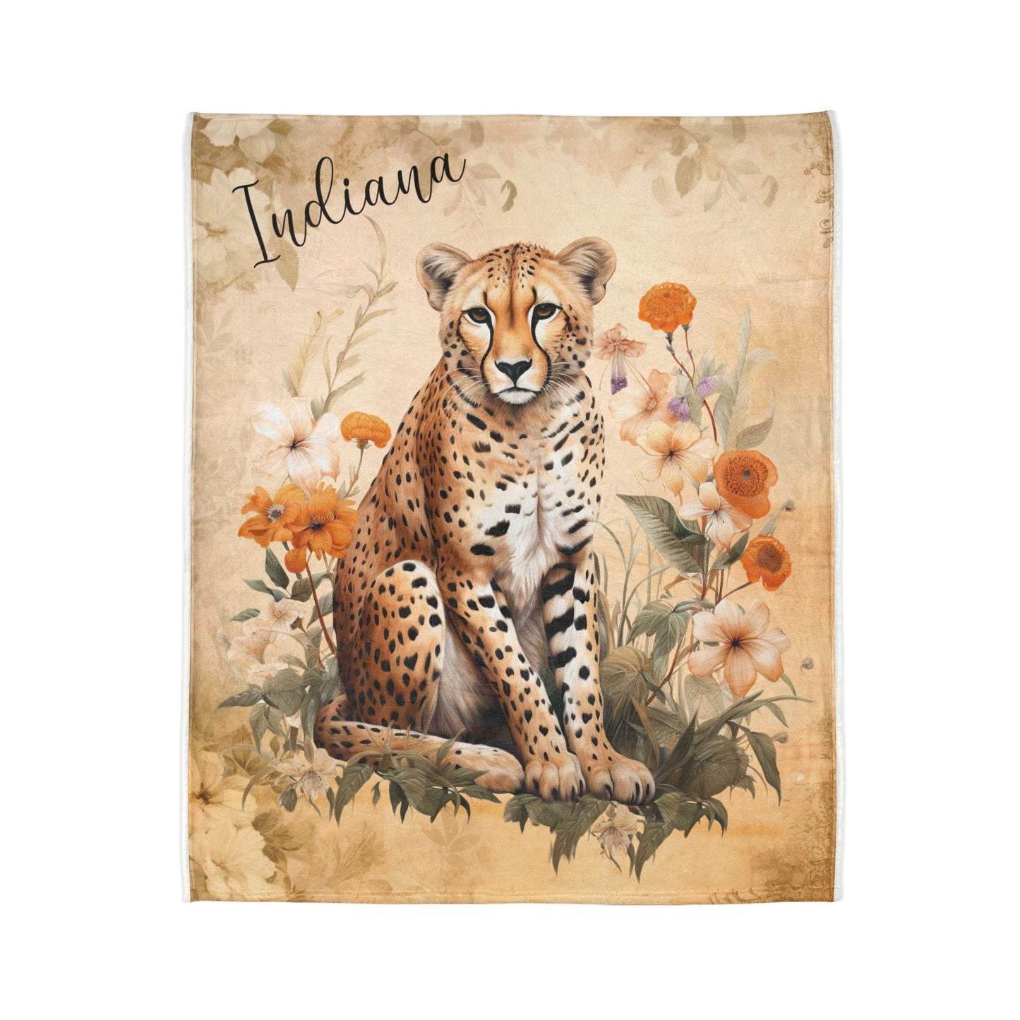 Cheetah Personalized Soft Polyester Blanket