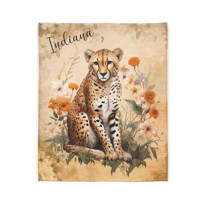 Cheetah Personalized Soft Polyester Blanket