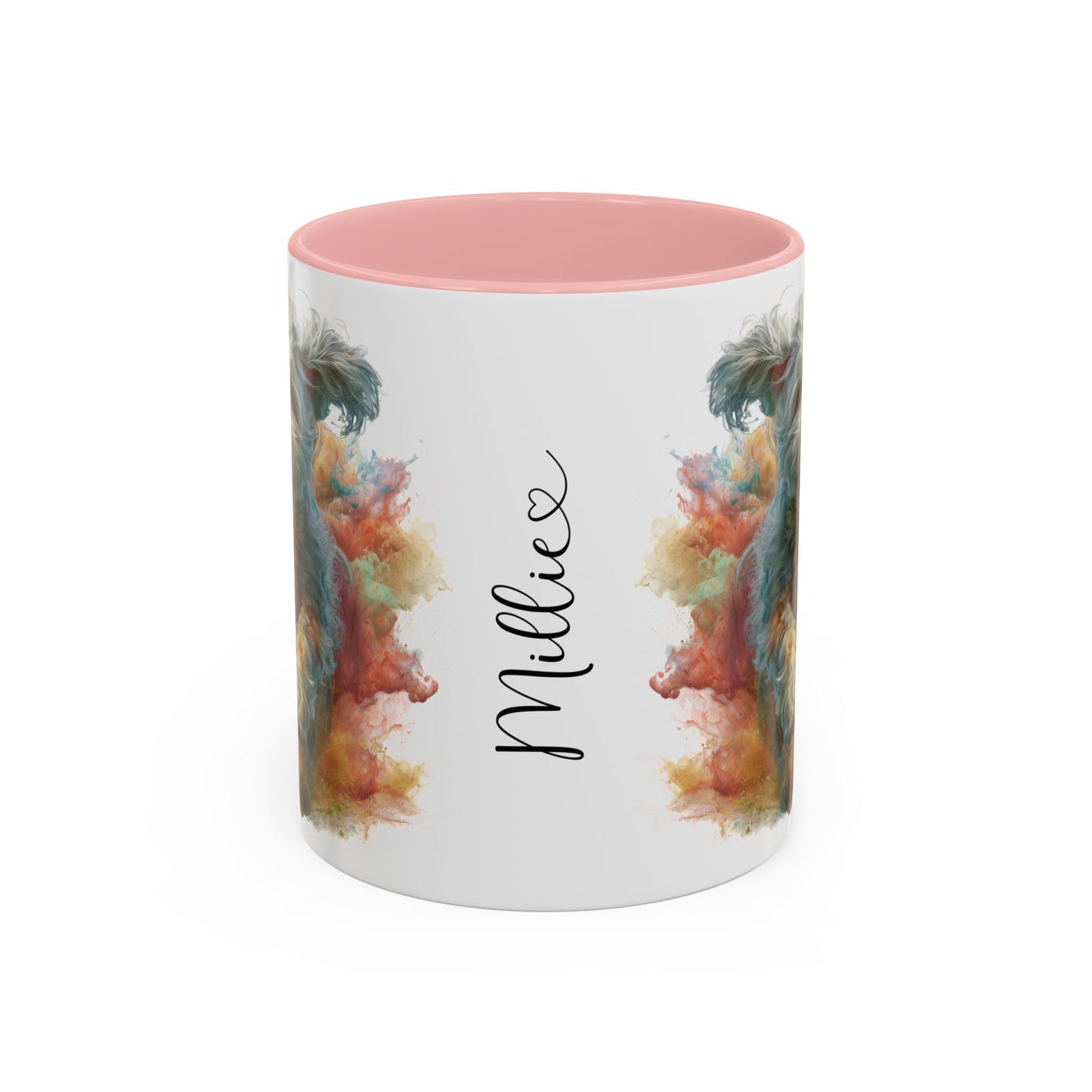 Mini Doodle Paint Colourful Personalised Accent Mugs, 11oz