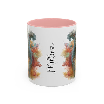 Mini Doodle Paint Colourful Personalised Accent Mugs, 11oz