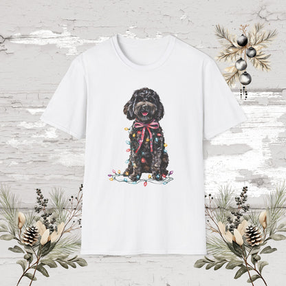 Cockapoo/Cavoodle Fairy Lights Christmas T shirt.