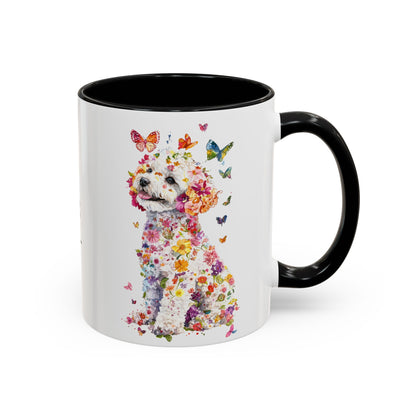Bichon Frise Personalized Colorful Accent Mugs, 11oz