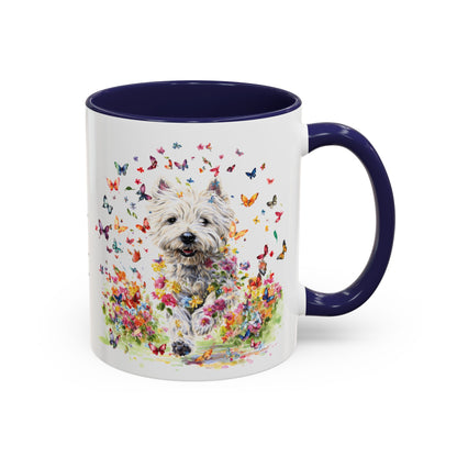 West Highland Terrier #2 Butterfly Personalized Accent Mugs, 11oz